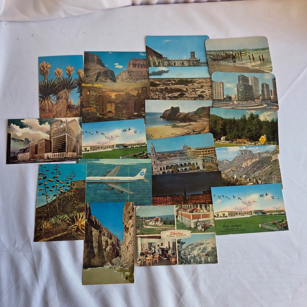 Vintage Postcard Lot 18 1950s-60s Travel Pan Am Texas Oregon International Mixed